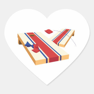 Adesivo Coração Lance de Cornhole