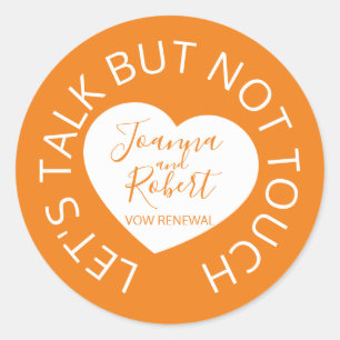 Adesivo Coração laranja de acolhimento para hóspedes dista