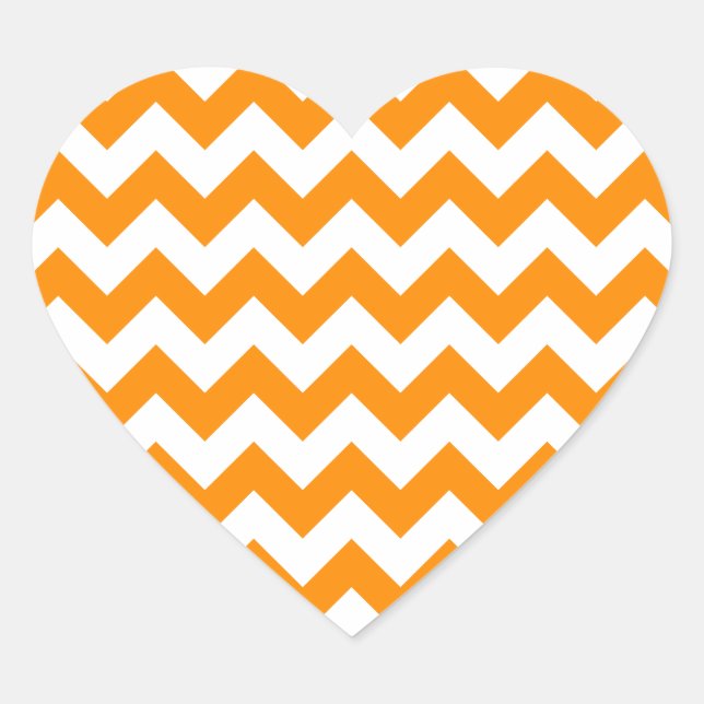 Adesivo Coração Laranja Escuro Zigzag (Frente)