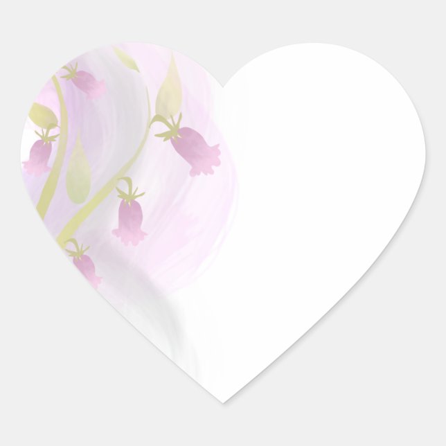 Adesivo Coração Lavagem de Aquarela Rosa Pálida (Frente)