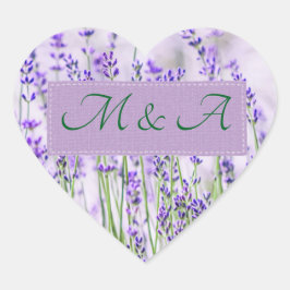 Adesivo Coração Lavanda Fields Weding Heart Stickers