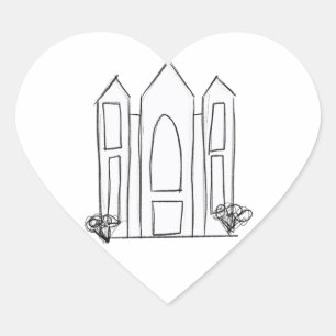 Adesivo Coração LDS Salt Lake City Temple simples mormon moderno