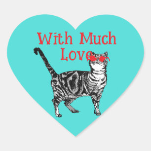 Adesivo Coração Legal Gato De Tabby Você É Um Gato De Gato Legal Q