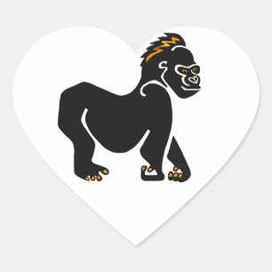 Adesivo Coração Legal gráfico GORILLA - macaco - primata -