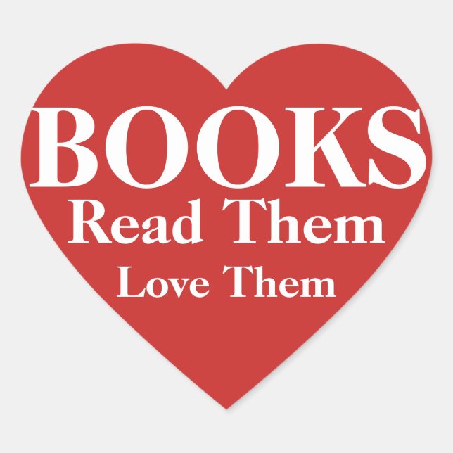 Adesivo Coração Leia, Love Books (Frente)