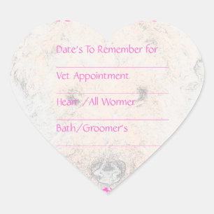 Adesivo Coração Lembretes Cor-de-Rosa