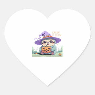 Adesivo Coração Lenta � Lento Sloth Halloween Engraçado