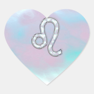 Adesivo Coração Leo Zodiac - Sinal de Pastels Nacre Style Impress
