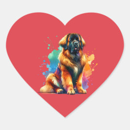 Adesivo Coração Leonberger Dog