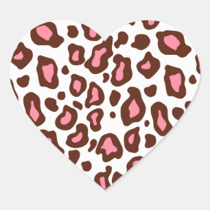 Adesivo Coração Leopard Animal Print Heart Stickers