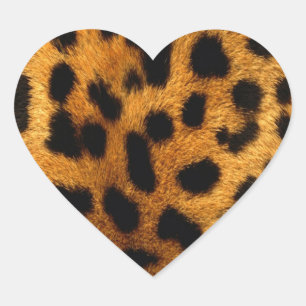 Adesivo Coração leopardo-impressão