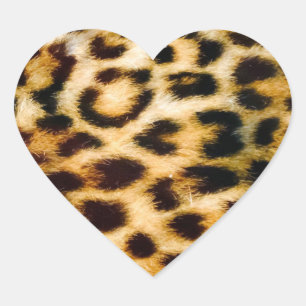 Adesivo Coração Lepard Cheetah Impressão fur