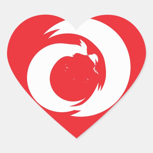 Adesivo Coração Letra Estilizada "A" Monograma Arte Moderna (Frente)