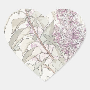 Adesivo Coração Lilac Botânico