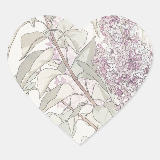 Adesivo Coração Lilac Botânico (Frente)