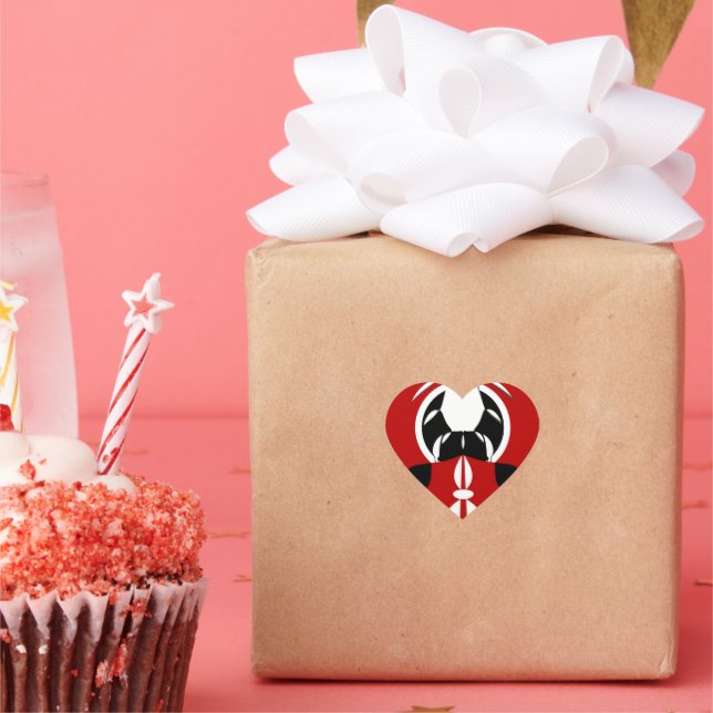 Adesivo Coração Linda Tapeçaria no Quênia: Borboleta da Bandeira M (Festa)