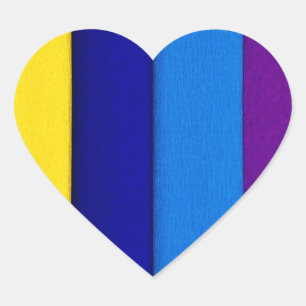 Adesivo Coração Listras brilhantes do arco-íris