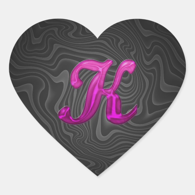 Adesivo Coração Literatura Rosa - K (Frente)