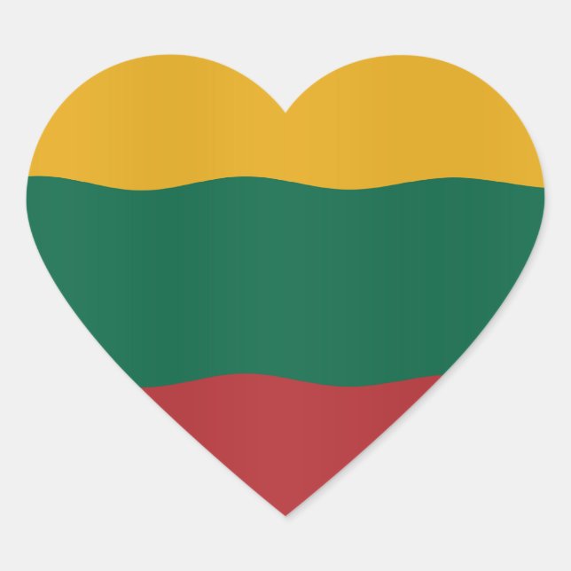Adesivo Coração Lithuanian flag (Frente)