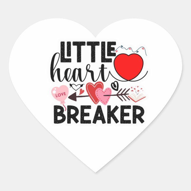 Adesivo Coração Little Heart Breaker Valentine Cute Love Hearts  (Frente)