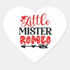 Adesivo Coração Little Mister Romeo Valentine Cute Love Typography