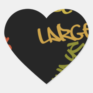 Adesivo Coração Live Life Large Word Art Impressão