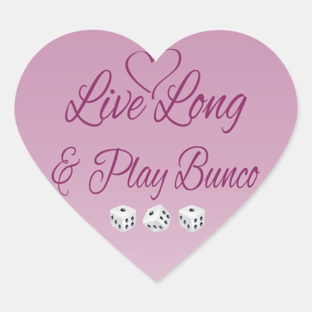 Adesivo Coração Live Long and Play Bunco (Frente)
