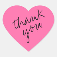 Lively Pink Heart Obrigado Sticker