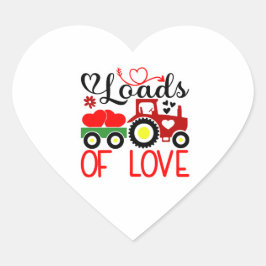 Adesivo Coração Loads of Love Valentine – Cute Tractor Heart Love 