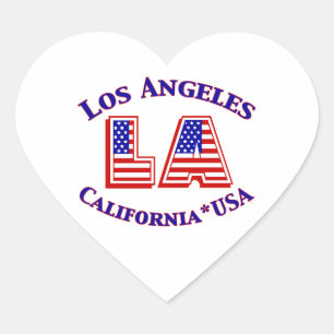 Adesivo Coração Logo Patriótico do Los Angeles USA Hearker Sticker