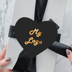 Adesivo Coração Logotipo comercial do ouro preto