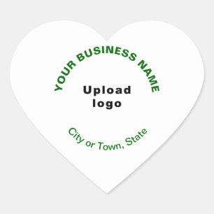 Adesivo Coração Logotipo e Marca comercial verde Textos sobre
