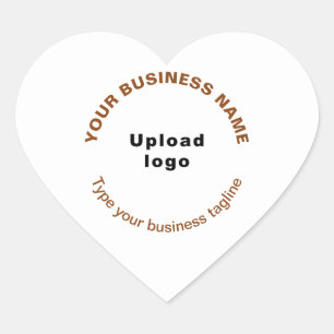 Adesivo Coração Logotipo e nome comercial Brown e Tagline on
