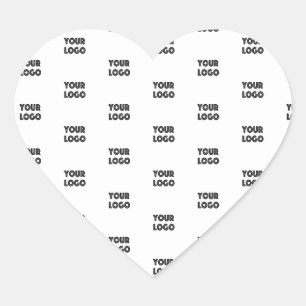 Adesivo Coração Logotipo simples de repetição Branco