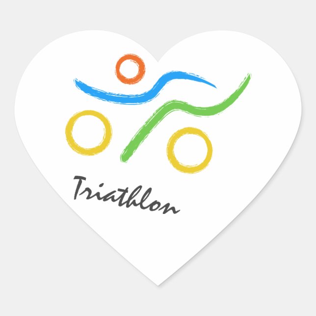 Adesivo Coração Logotipo Triathlon (Frente)