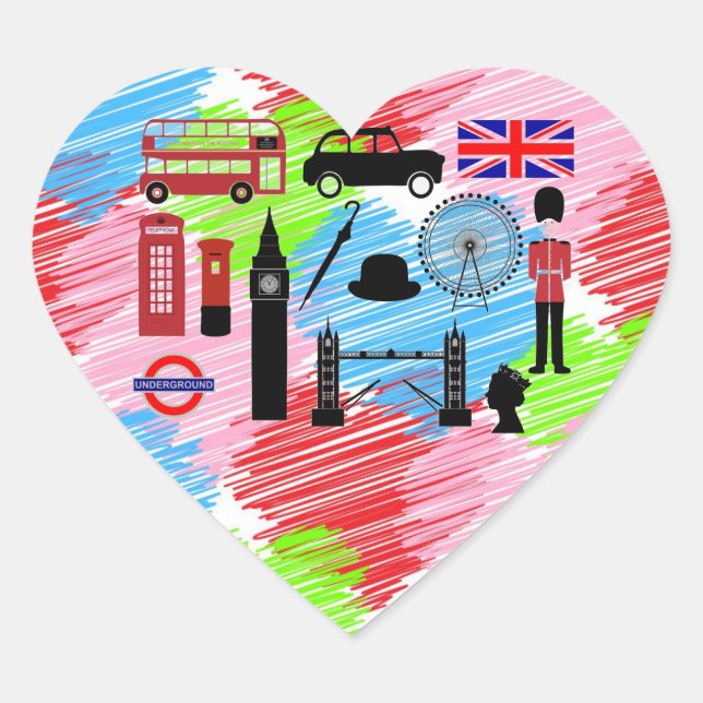 Adesivo Coração London Heart Stickers (Frente)