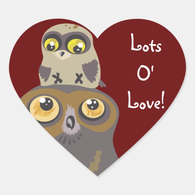 Adesivo Coração Lots O'Love Owl and Baby Stickers (Frente)