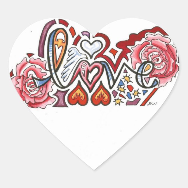 Adesivo Coração Love Design Stickers (Frente)