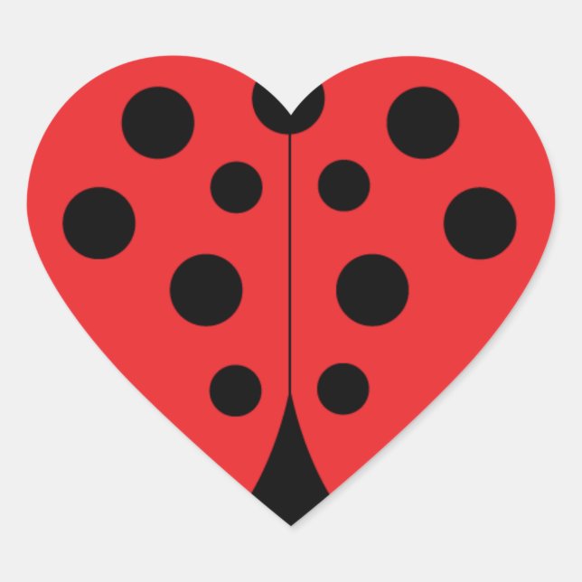 Adesivo Coração Love Ladybug Heart Sticker (Frente)