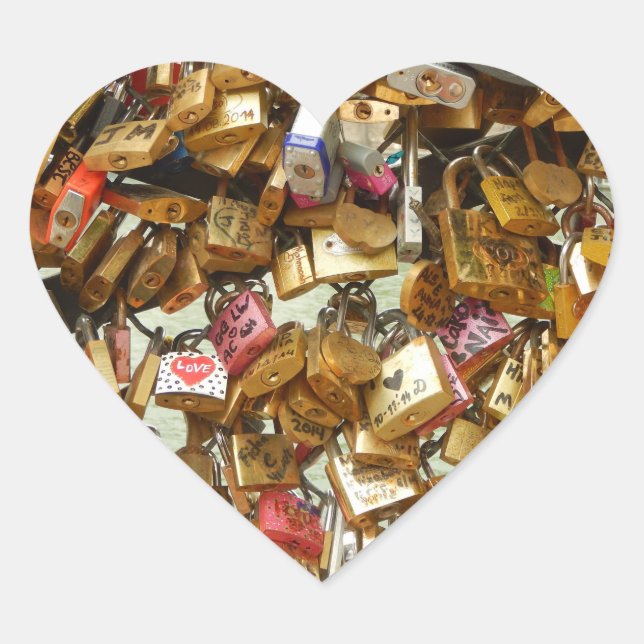 Adesivo Coração Love Padlock Sticker (Frente)