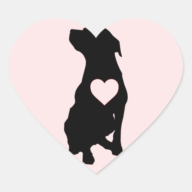 Adesivo Coração Love Pitbulls Pink Heart Stickers (Frente)