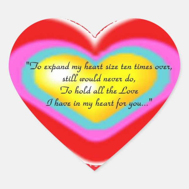 Adesivo Coração Love Poem Sticker (Frente)