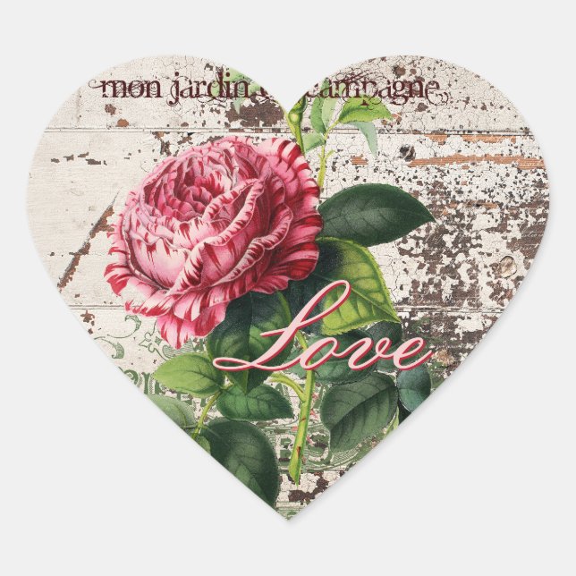 Adesivo Coração Love rosa (Frente)