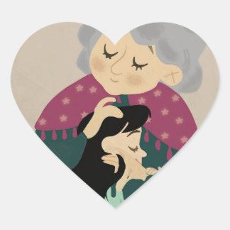 Adesivo Coração Love you dear Grandmother