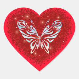 Adesivo Coração Lovecore passion heart and glitter butterfly