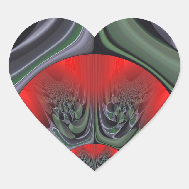 Adesivo Coração Lovely Red Aurora Art Impressão (Frente)