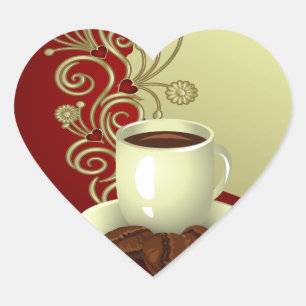 Adesivo Coração Lover de Café Moderno