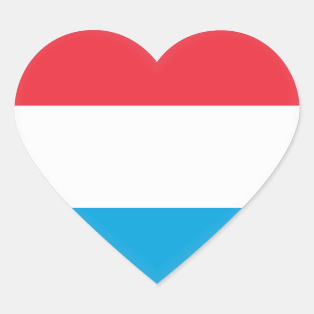 Adesivo Coração Luxembourg embandeira (Frente)