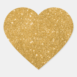 Adesivo Coração Luxo Dourado Elegante