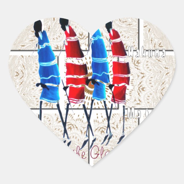 Adesivo Coração Maasai Morans Christian Art Impressão (Frente)